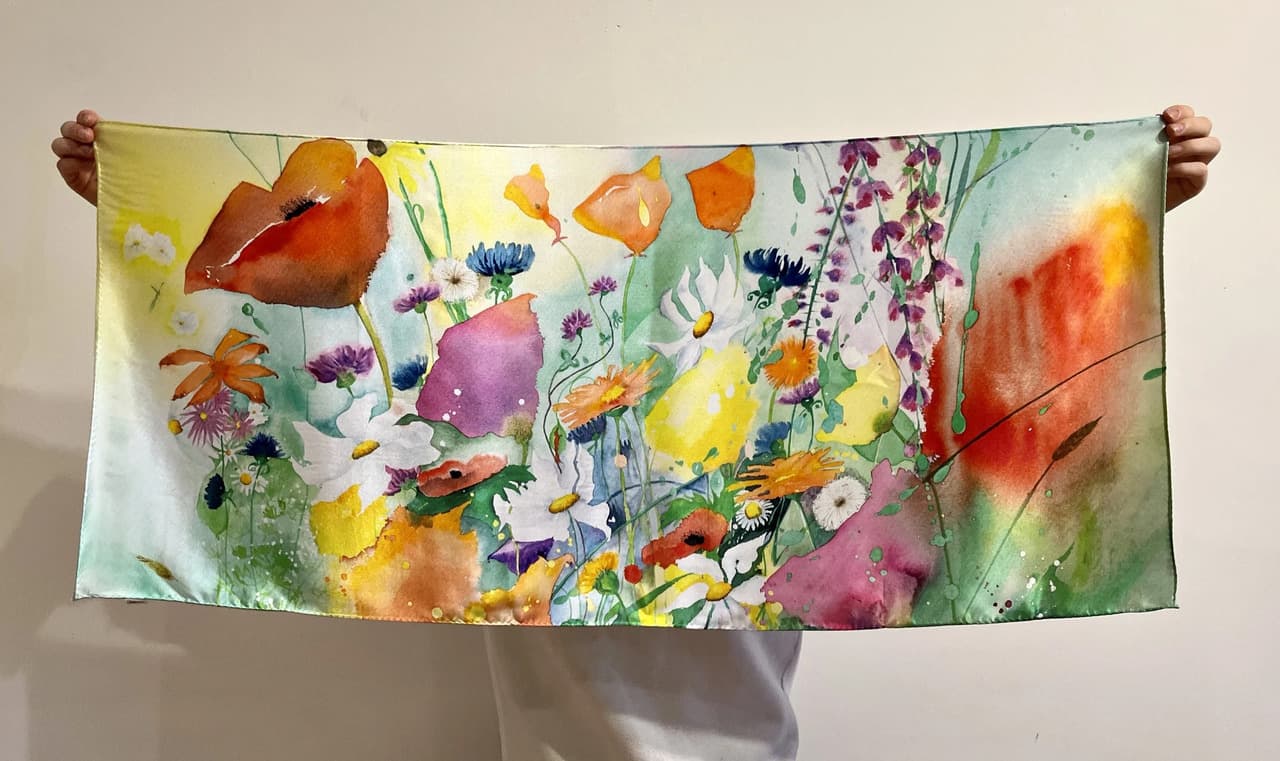 Самарканд: Мастерская росписи узбекских шелковых шарфов - Image 4